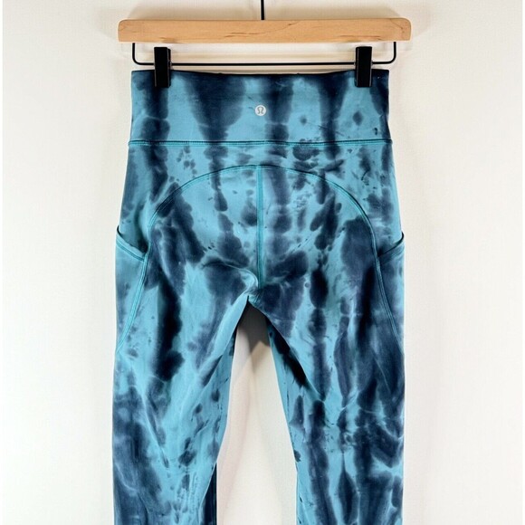 Lululemon Womens Leggings Forest Gray Invigorate Hi Rise Pull On Tie Dye Size 4 - Picture 11 of 12